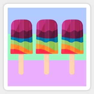 Summer Rainbow Popsicles Sticker